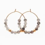 Aretes de Aro De Acero Inoxidable con Cuentas