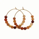 Pendientes de Aro De Acero Inoxidable con Cuentas